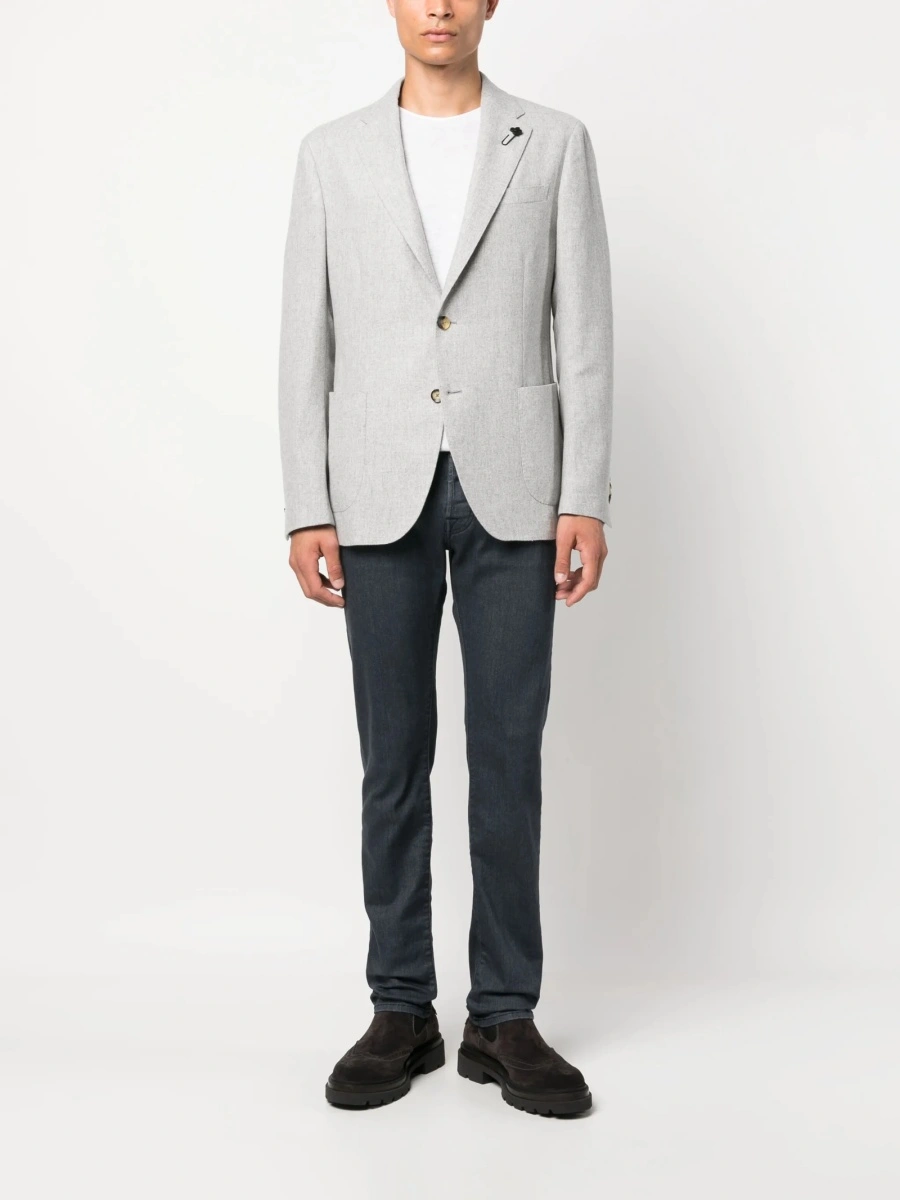 Sacou Lardini gri din lana si casmir - Img 2