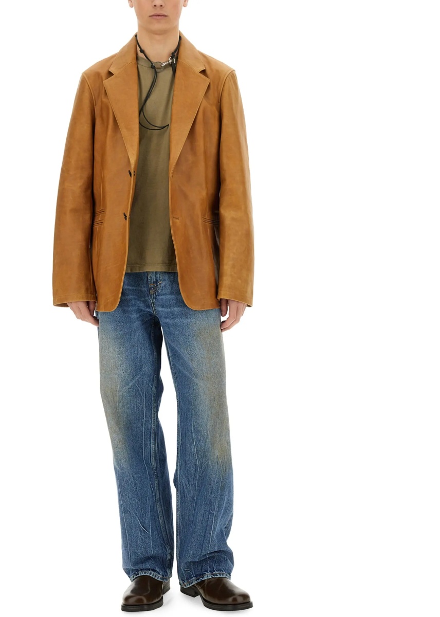 Sacou Leather Opening Blazer - Img 2