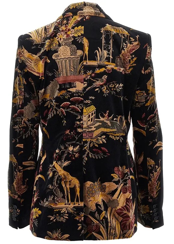 Sacou Paisley velvet double-breasted jacket - Img 3