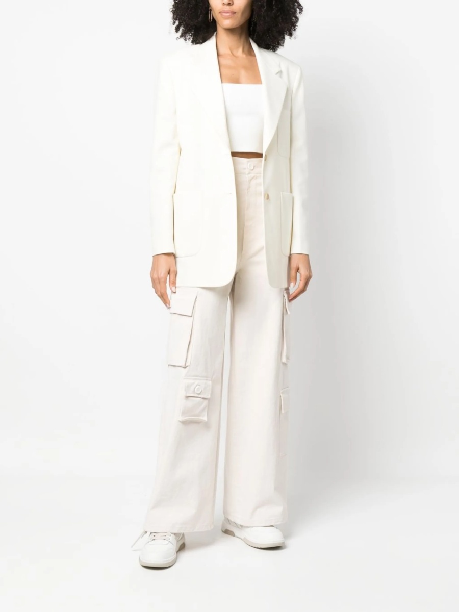 Sacou Palm Angels alb din bumbac si polyester - Img 2