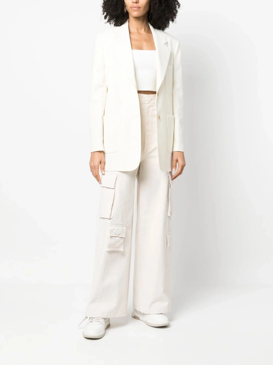 Sacou Palm Angels alb din bumbac si polyester - Img 2