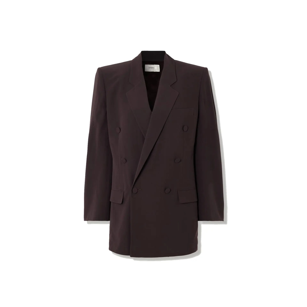 Sacou Saint Laurent Double-Breasted Silk-Crepe Blazer - Img 3