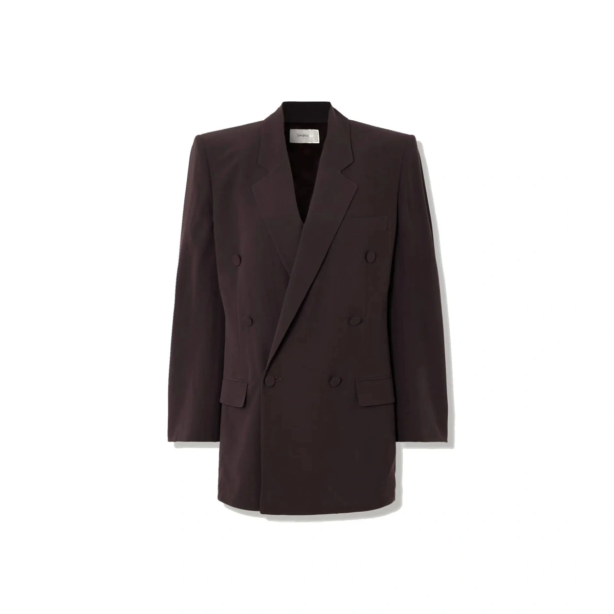 Sacou Saint Laurent Double-Breasted Silk-Crepe Blazer - Img 3