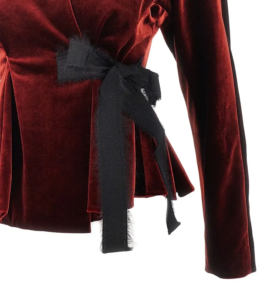 Sacou Velvet jacket with bow - Img 2