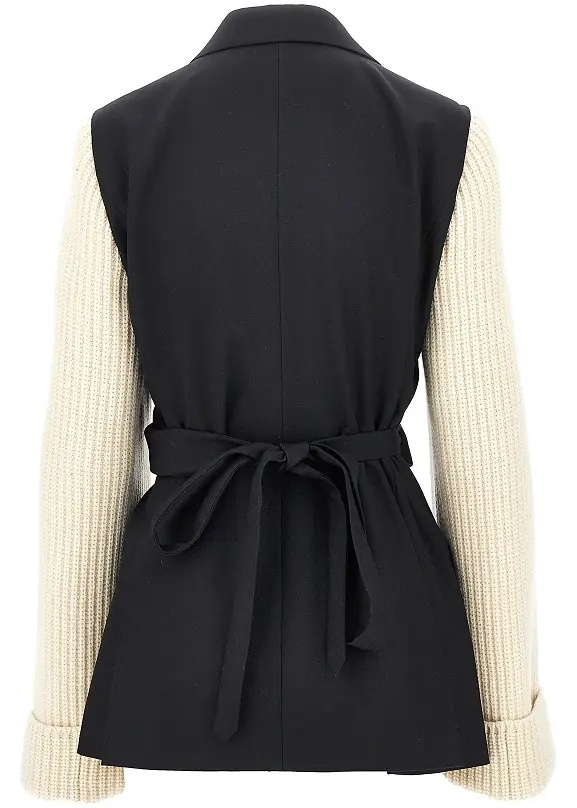 Sacou Wool blazer with knitted sleeves - Img 3