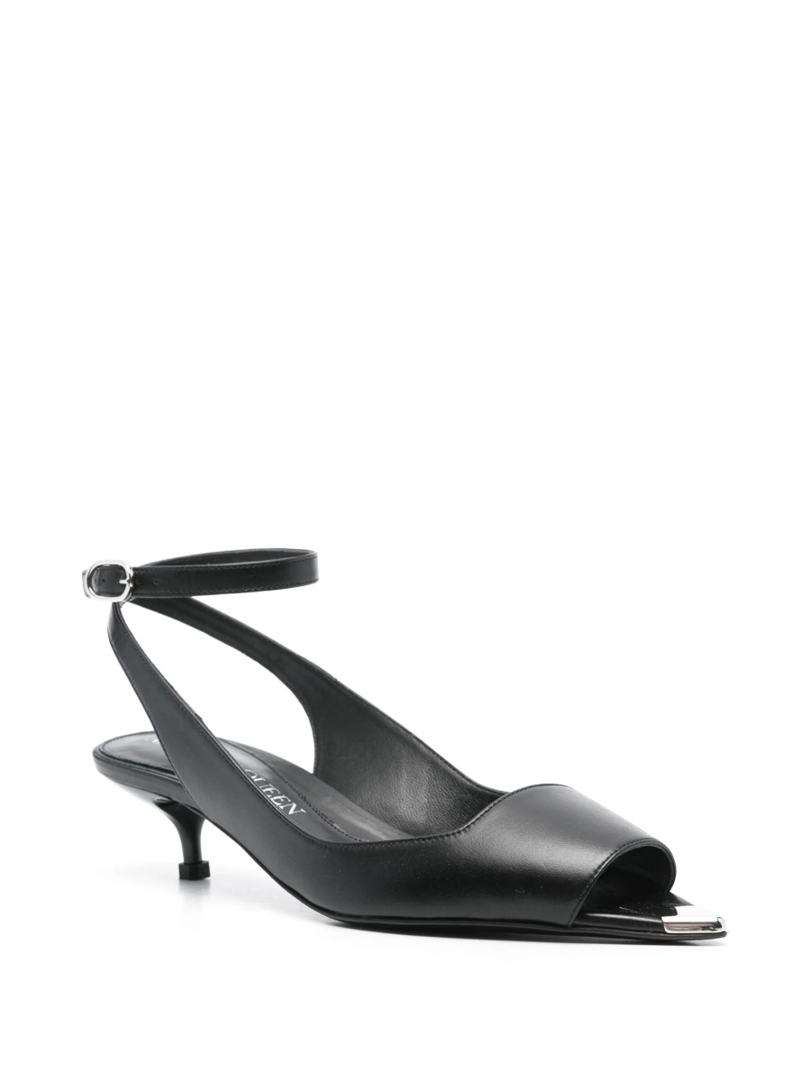 Sandale Alexander McQueen negre din piele - Img 2