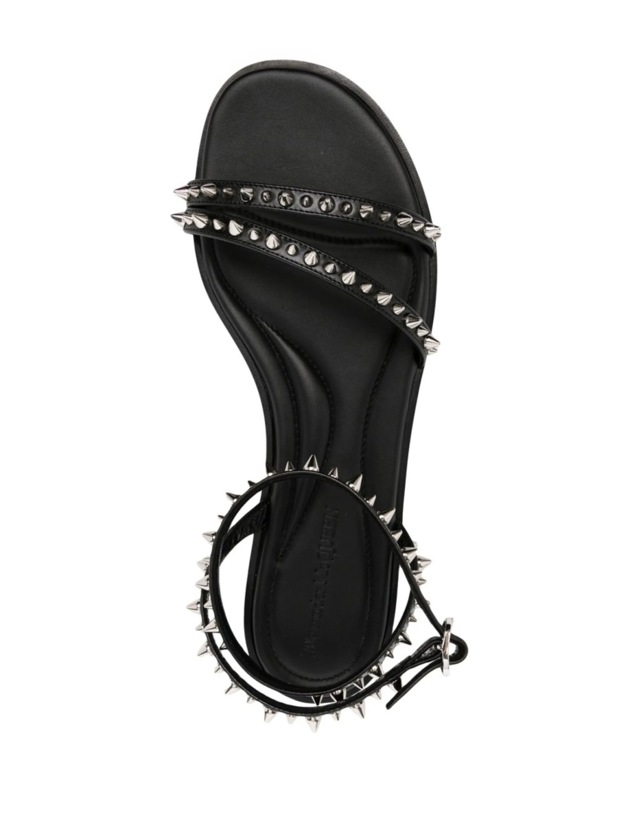 Sandale Alexander McQueen negre din piele - Img 4