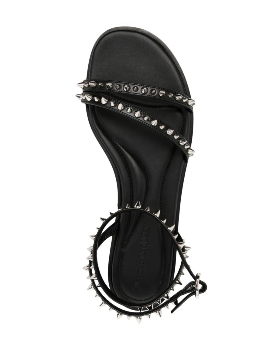 Sandale Alexander McQueen negre din piele - Img 4