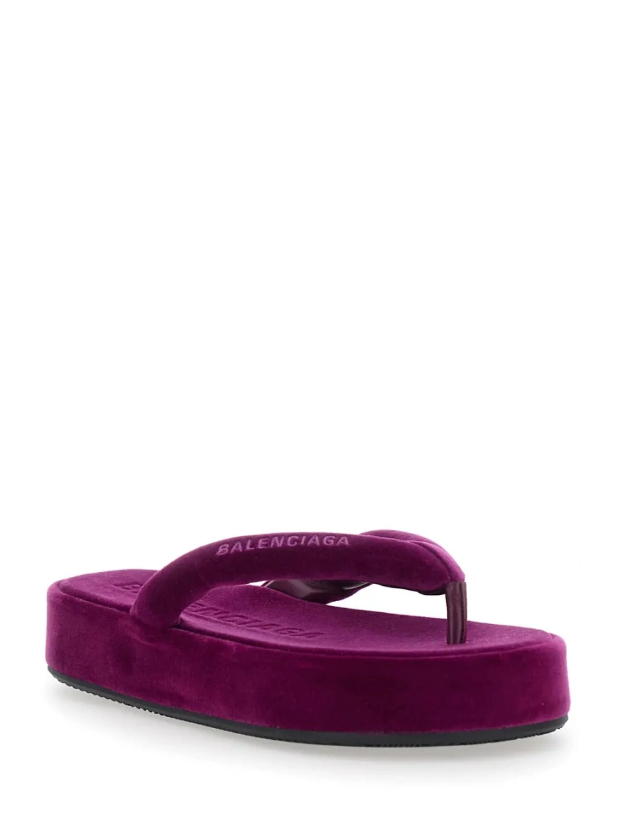 Sandale Balenciaga mov din bumbac - Img 2