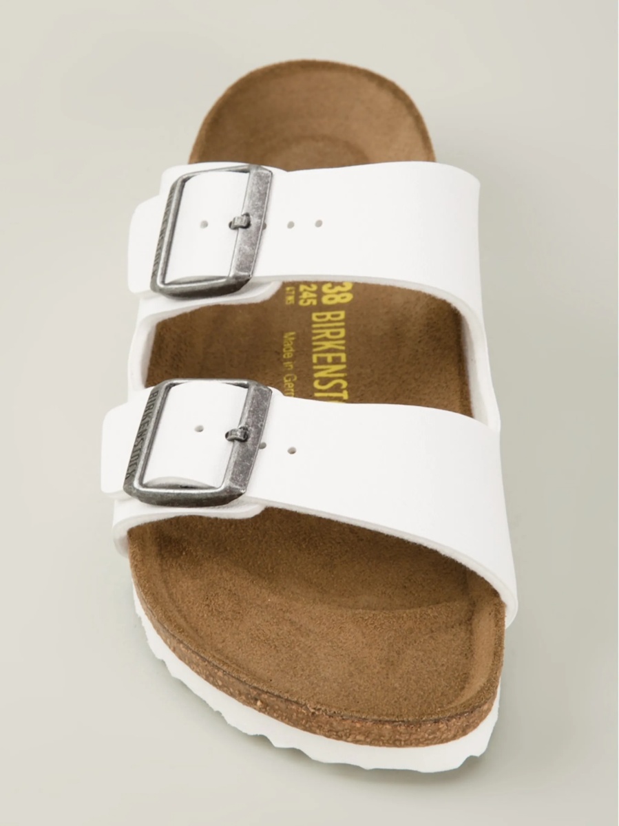 Sandale Birkenstock arizona albe din piele - Img 4