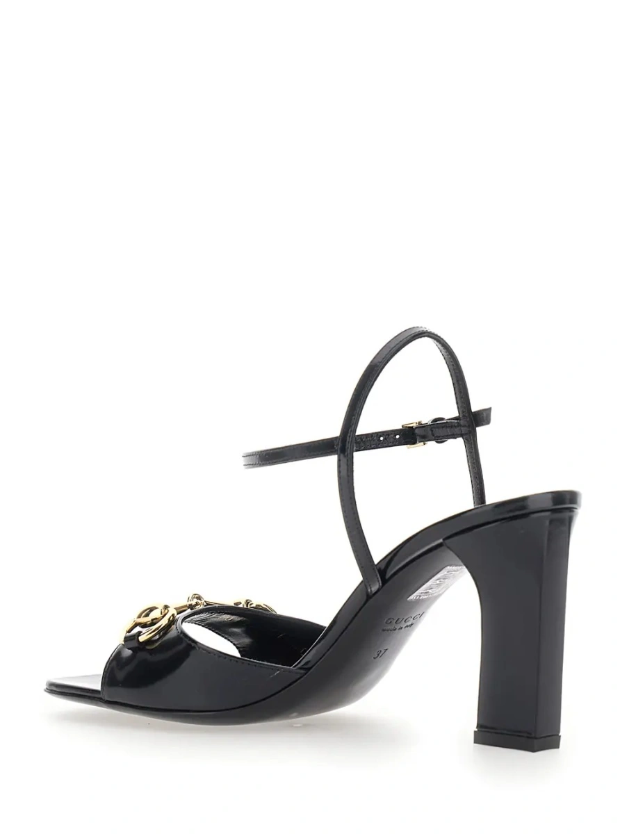 Sandale cu toc Gucci negre din piele - Img 3
