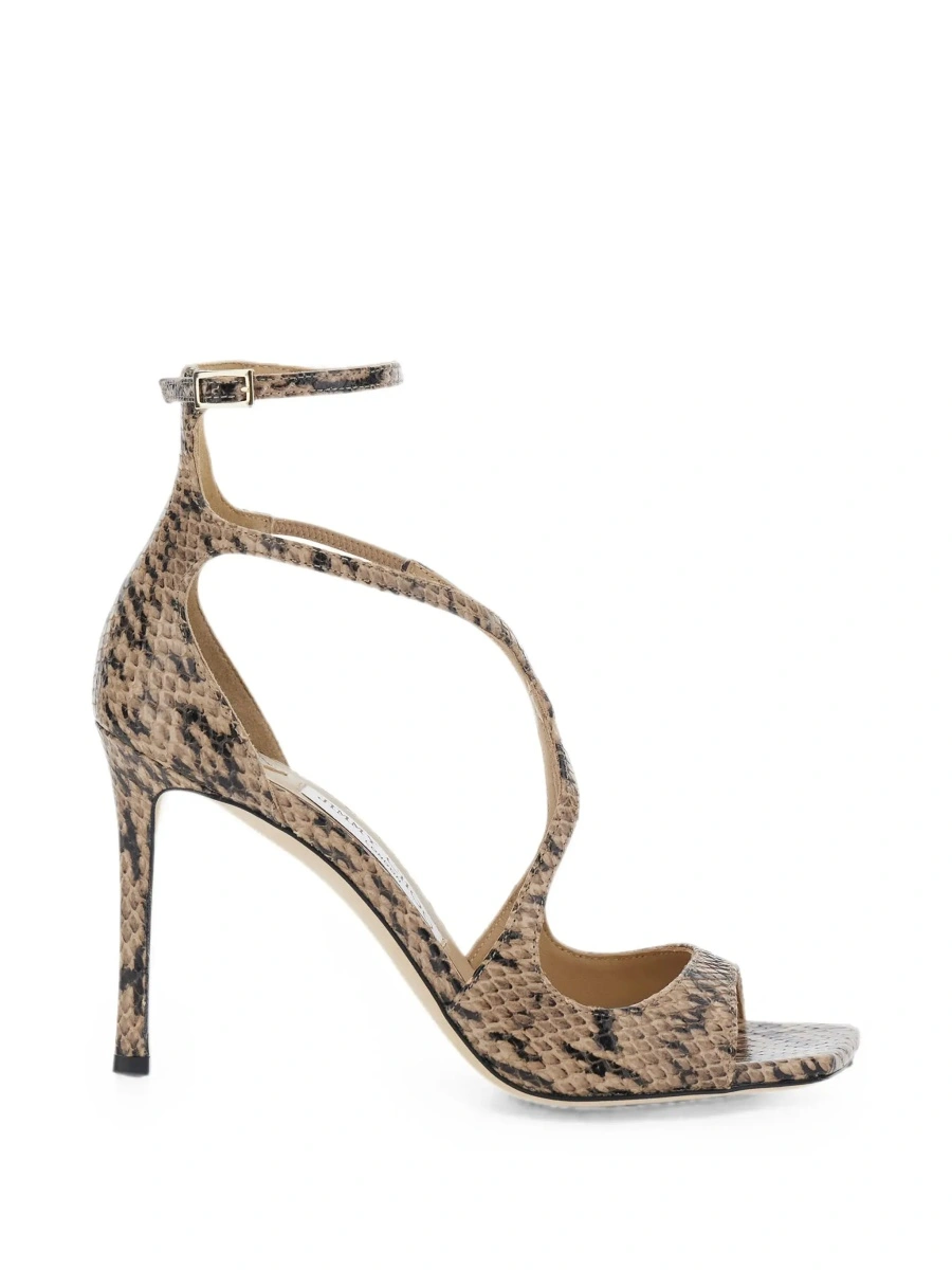 Sandale cu toc Jimmy Choo bej din piele - Img 8