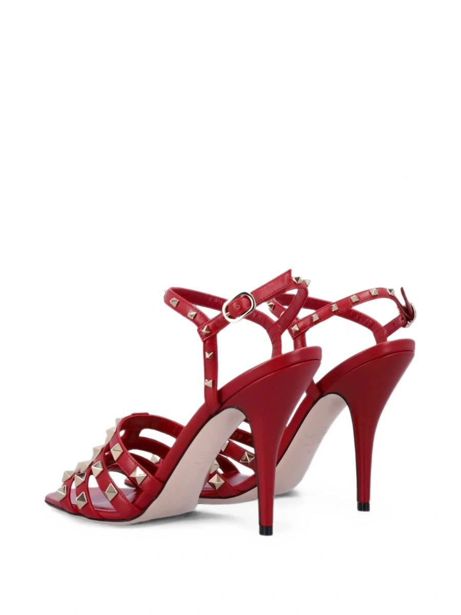 Sandale cu toc Valentino Garavani 'Rockstud' rosii - Img 6