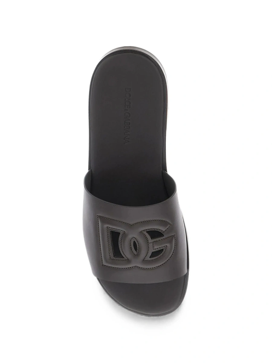 Sandale Dolce &amp; Gabbana maro din piele - Img 6