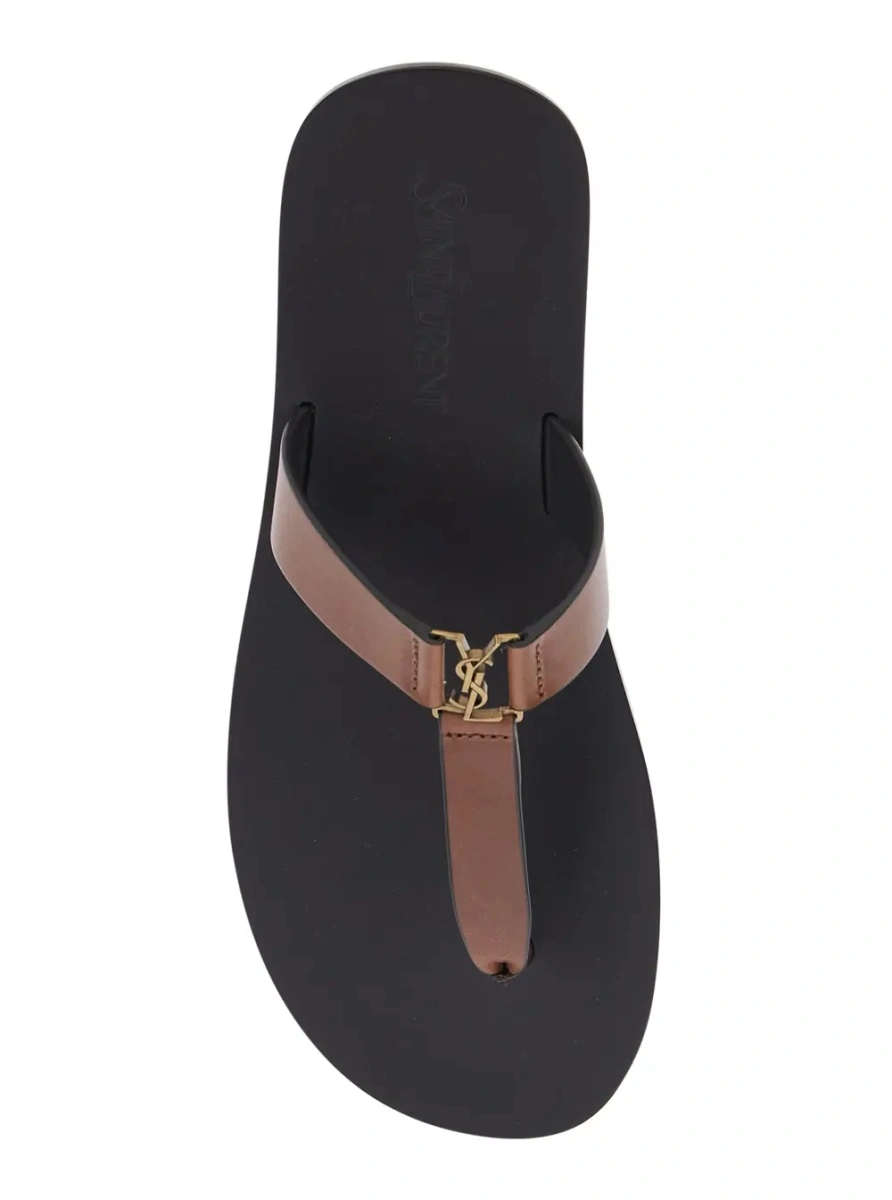 Sandale Saint Laurent maro din piele 'BABYLONE' - Img 4