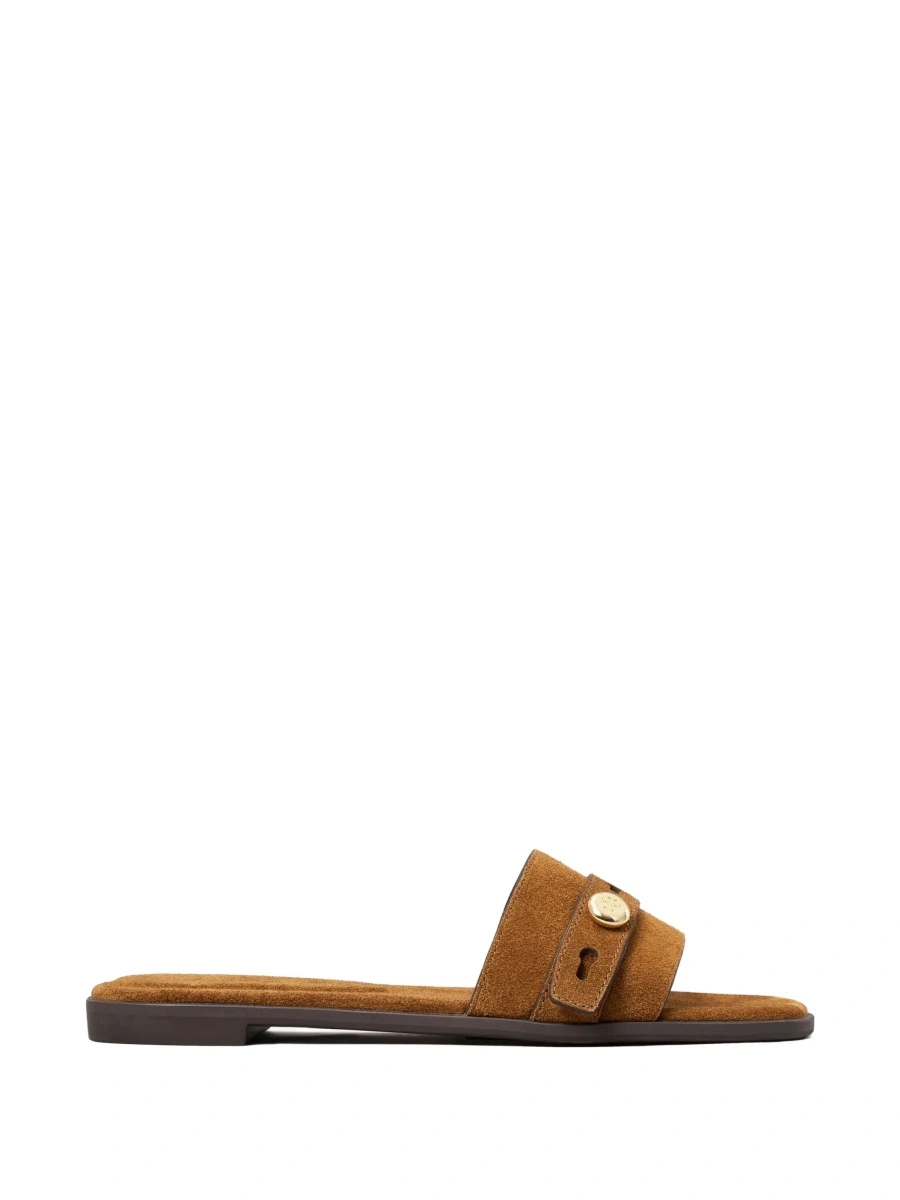 Sandale Tory Burch maro din piele intoarsa 'Romy' - Img 9