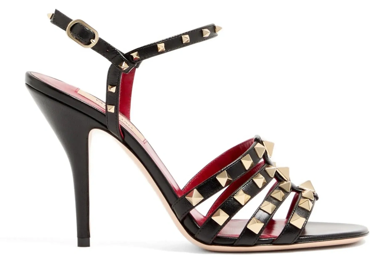 Sandale Valentino Garavani 'Rockstud' negre din piele - Img 8