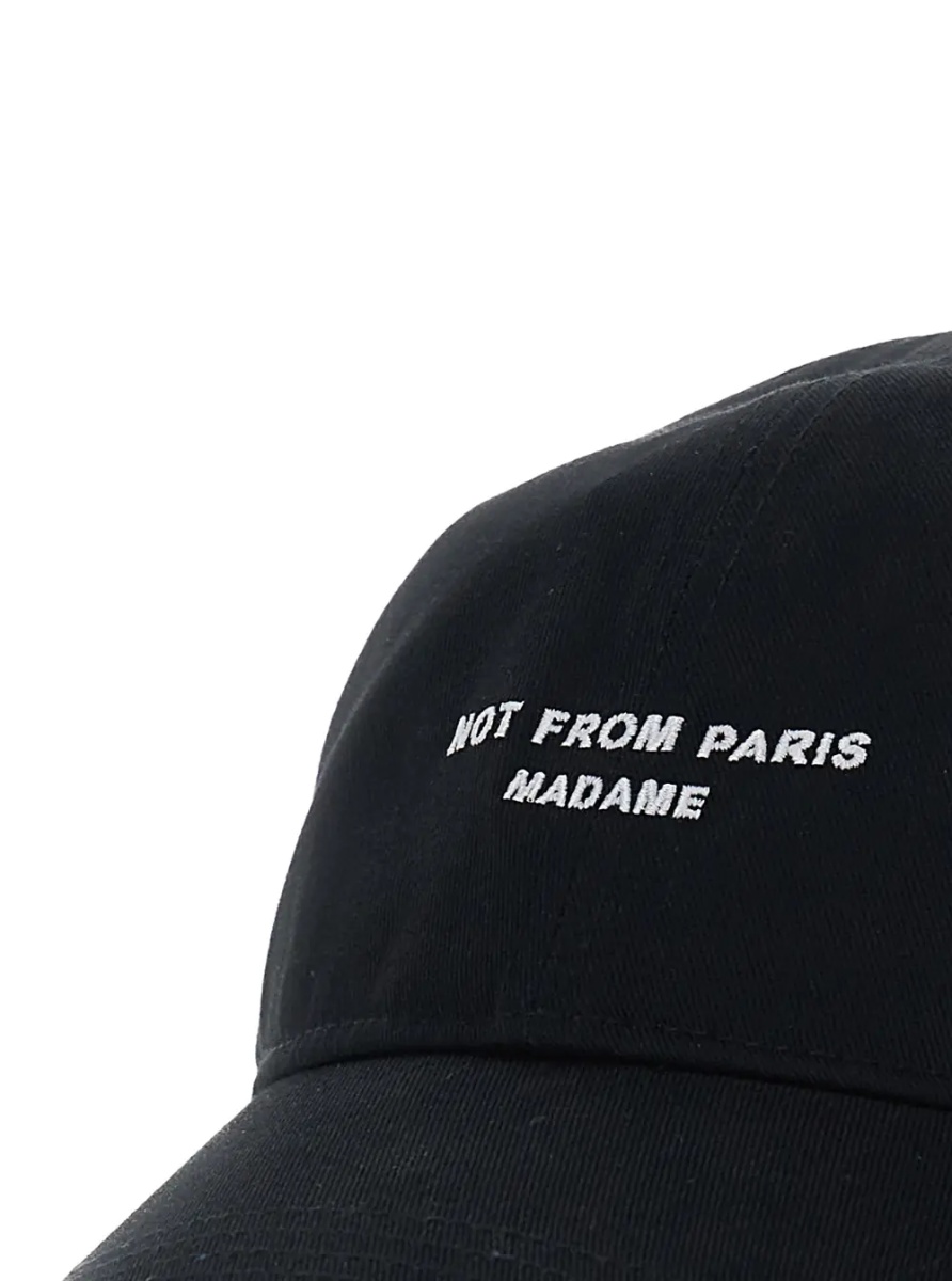 Sapca Black Baseball Cap with slogan print on the front in cotton for men - Img 3