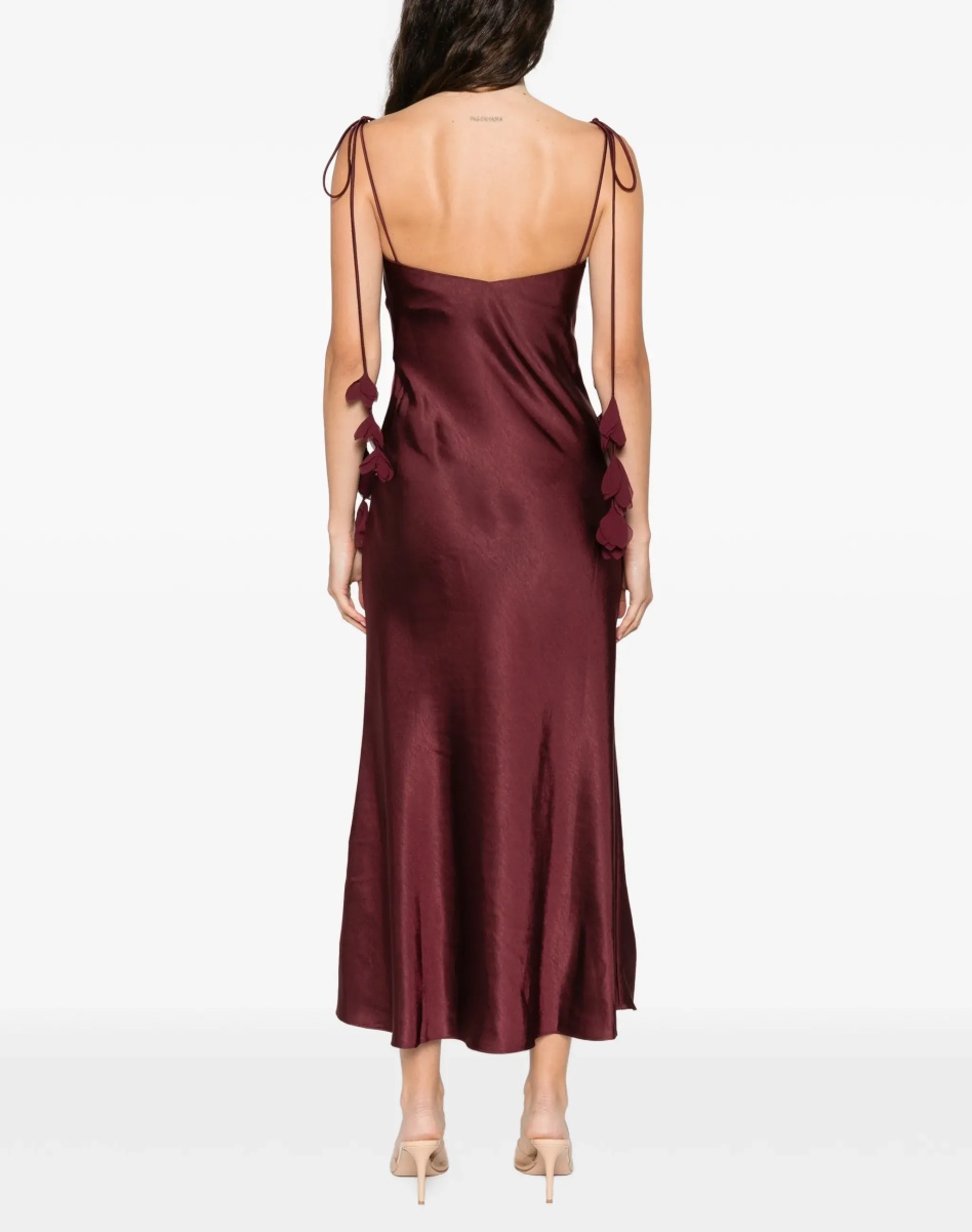 Satin flower midi Dress - Img 4