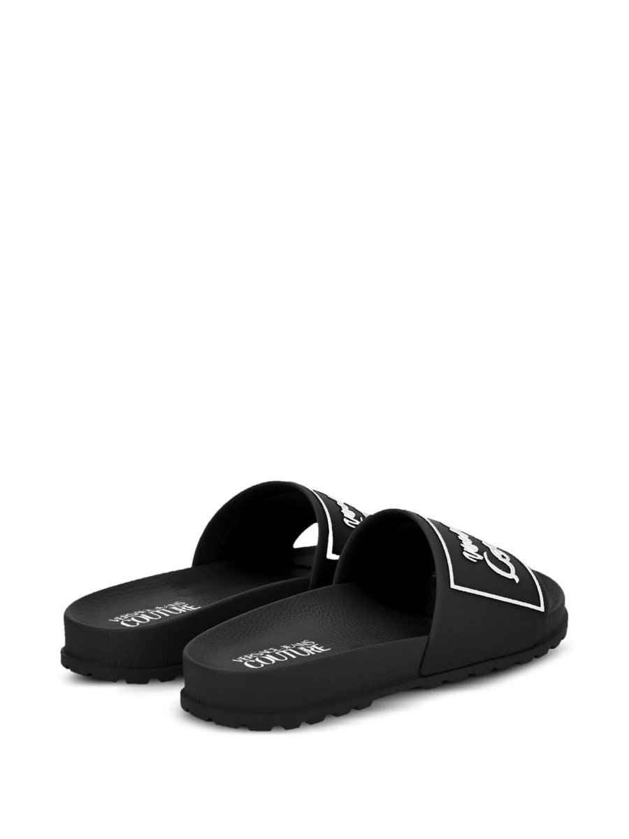 Slapi Versace Jeans Couture negri din cauciuc - Img 3