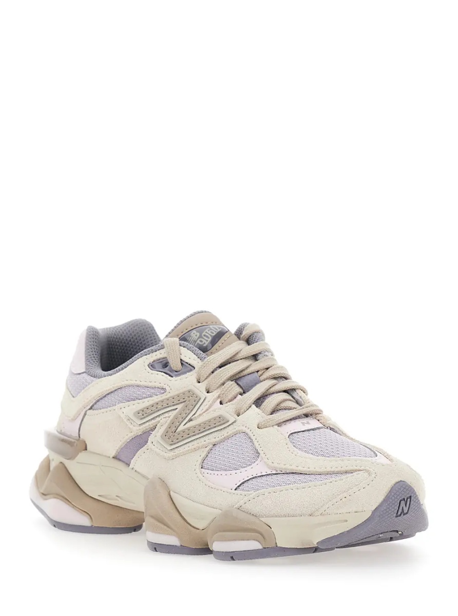 Sneakers '9060' Pink Low Top Sneakers with insert design and logo patch on the side in fabric and leather unisex - Img 2
