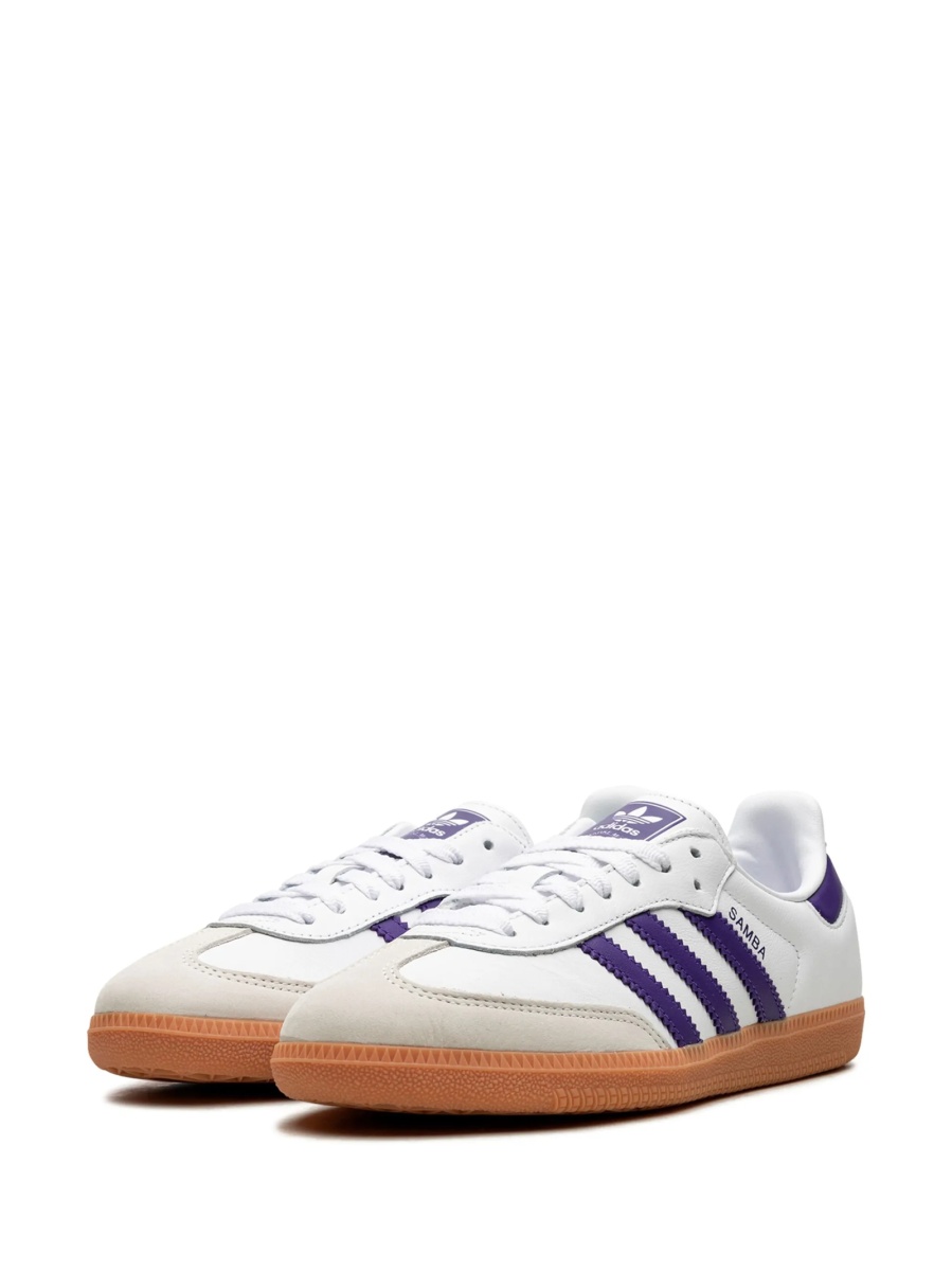 Sneakers adidas Originals samba albi din piele si piele intoarsa - Img 5
