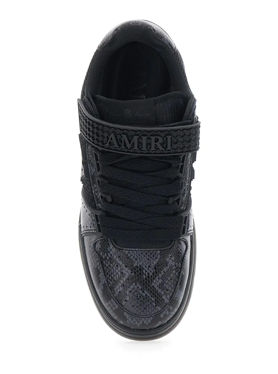 Sneakers AMIRI negri din piele cu logo lateral maxi - Img 4