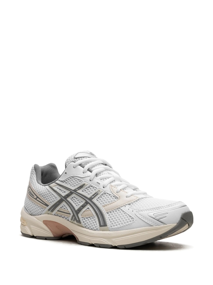 Sneakers ASICS albi din plasa si piele - Img 2