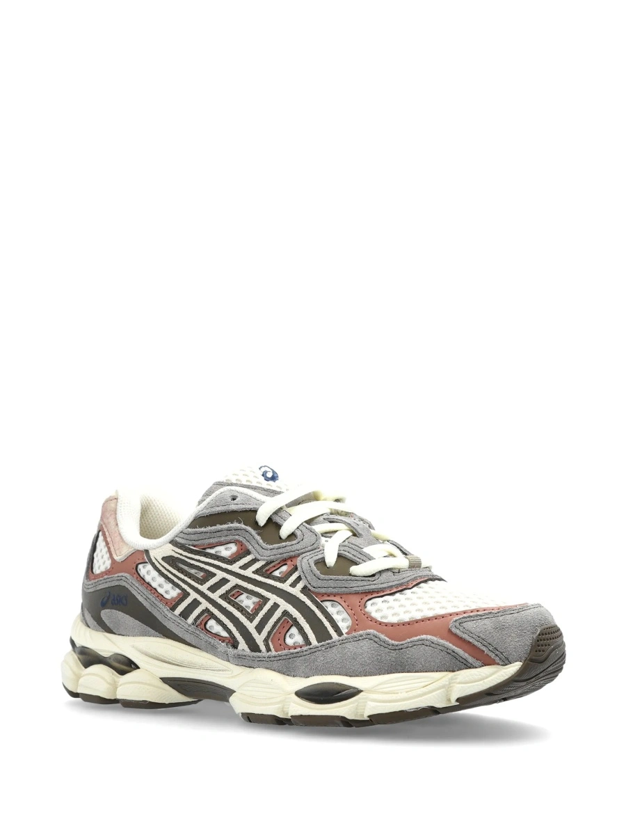 Sneakers ASICS gri din material textil si piele intoarsa - Img 2
