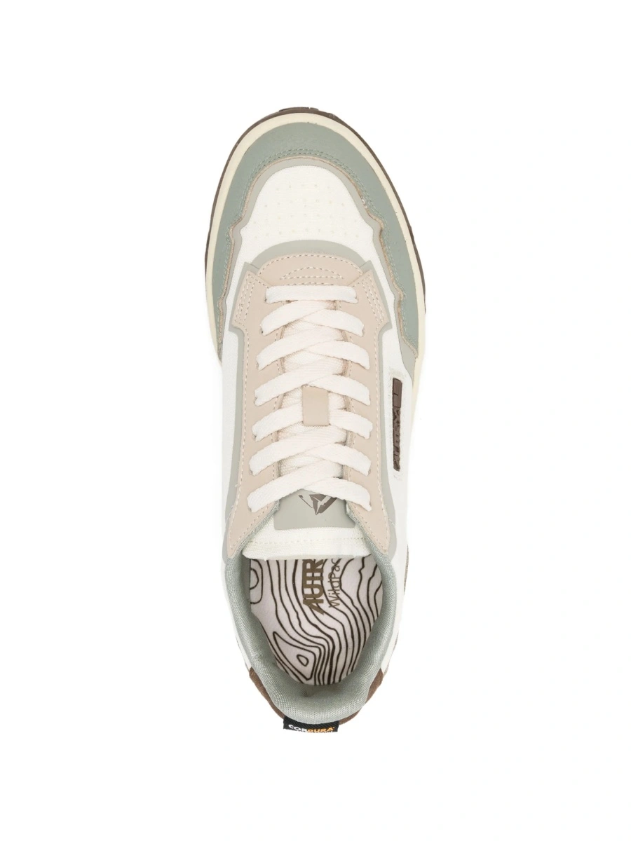 Sneakers AUTRY albi din material textil si piele intoarsa - Img 4