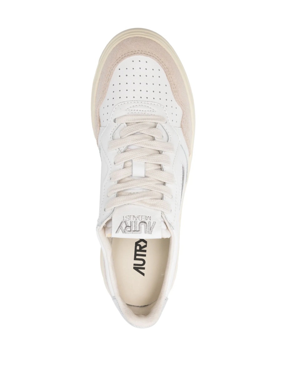 Sneakers AUTRY albi din piele intoarsa si piele - Img 4