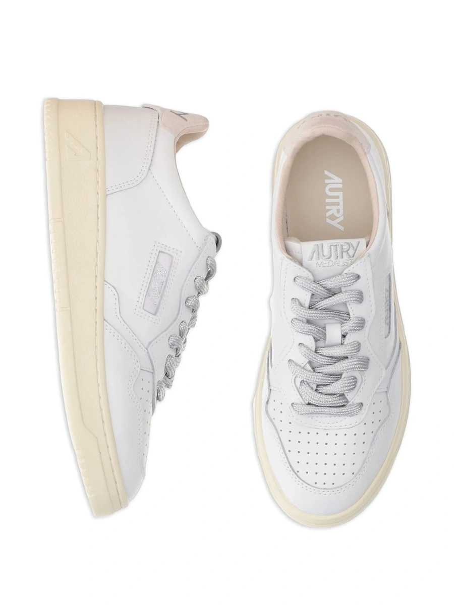 Sneakers AUTRY albi din piele intoarsa si piele - Img 3