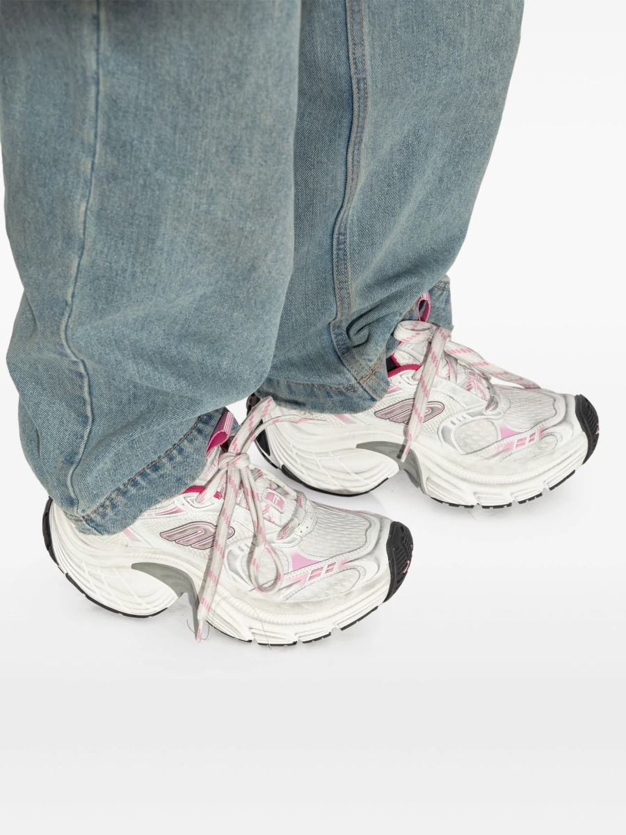 Sneakers Balenciaga albi din poliuretan si polyester - Img 5