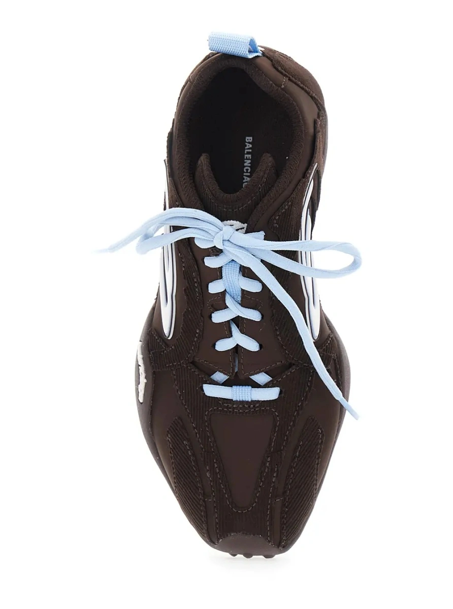 Sneakers Balenciaga maro din material textil tehnic - Img 4
