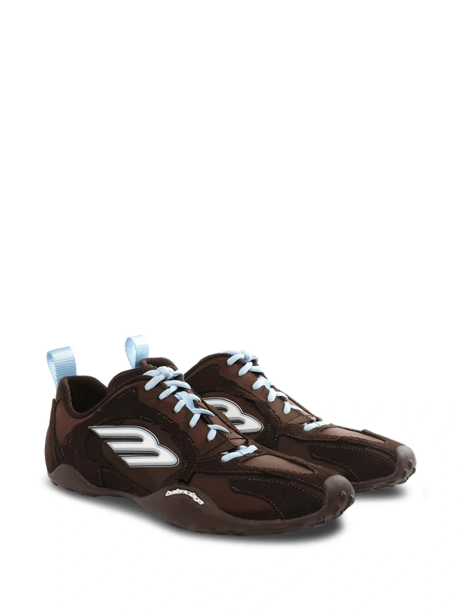 Sneakers Balenciaga maro din material textil tehnic - Img 5