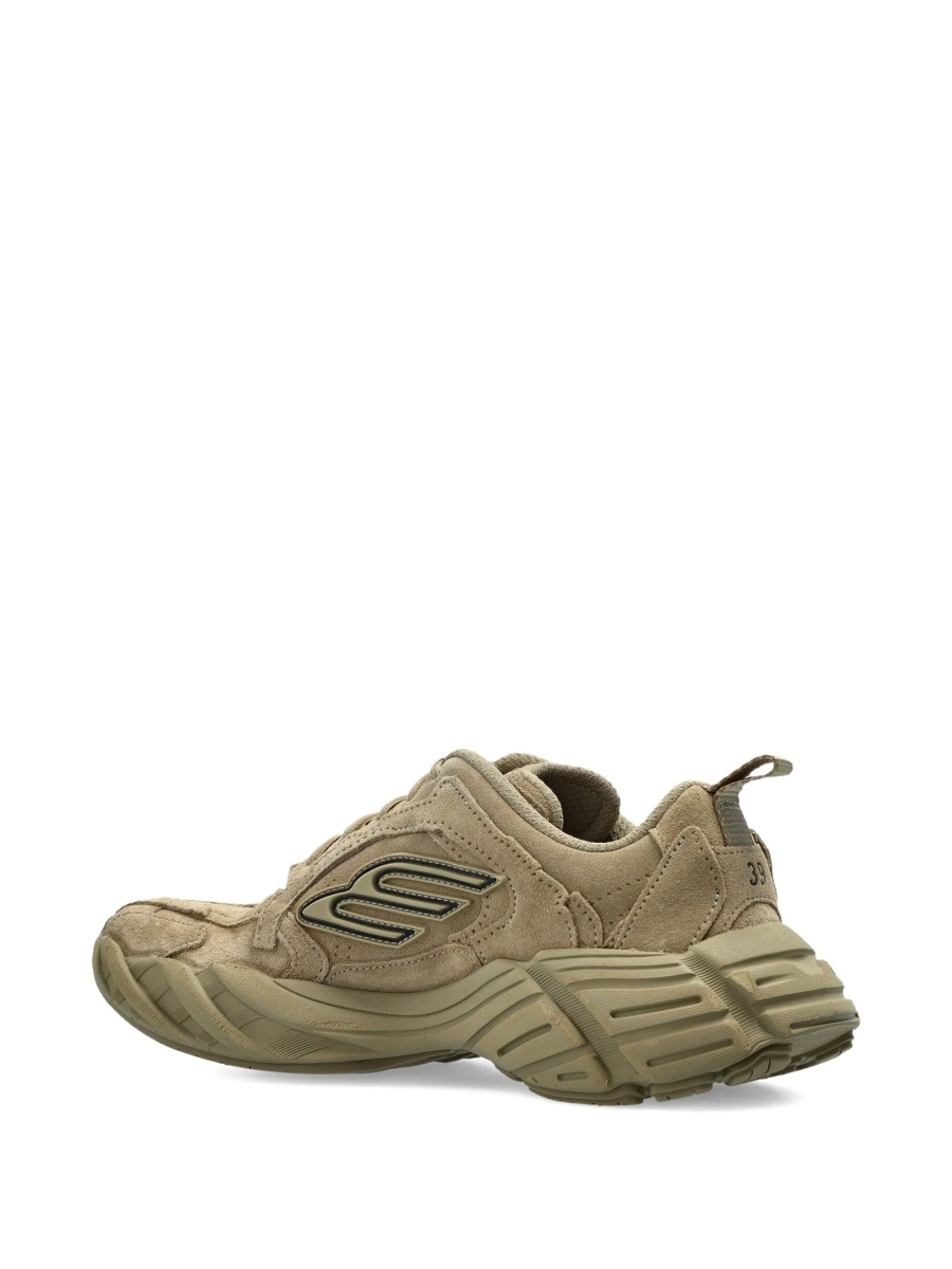 Sneakers Balenciaga neutri din piele intoarsa si material textil - Img 4