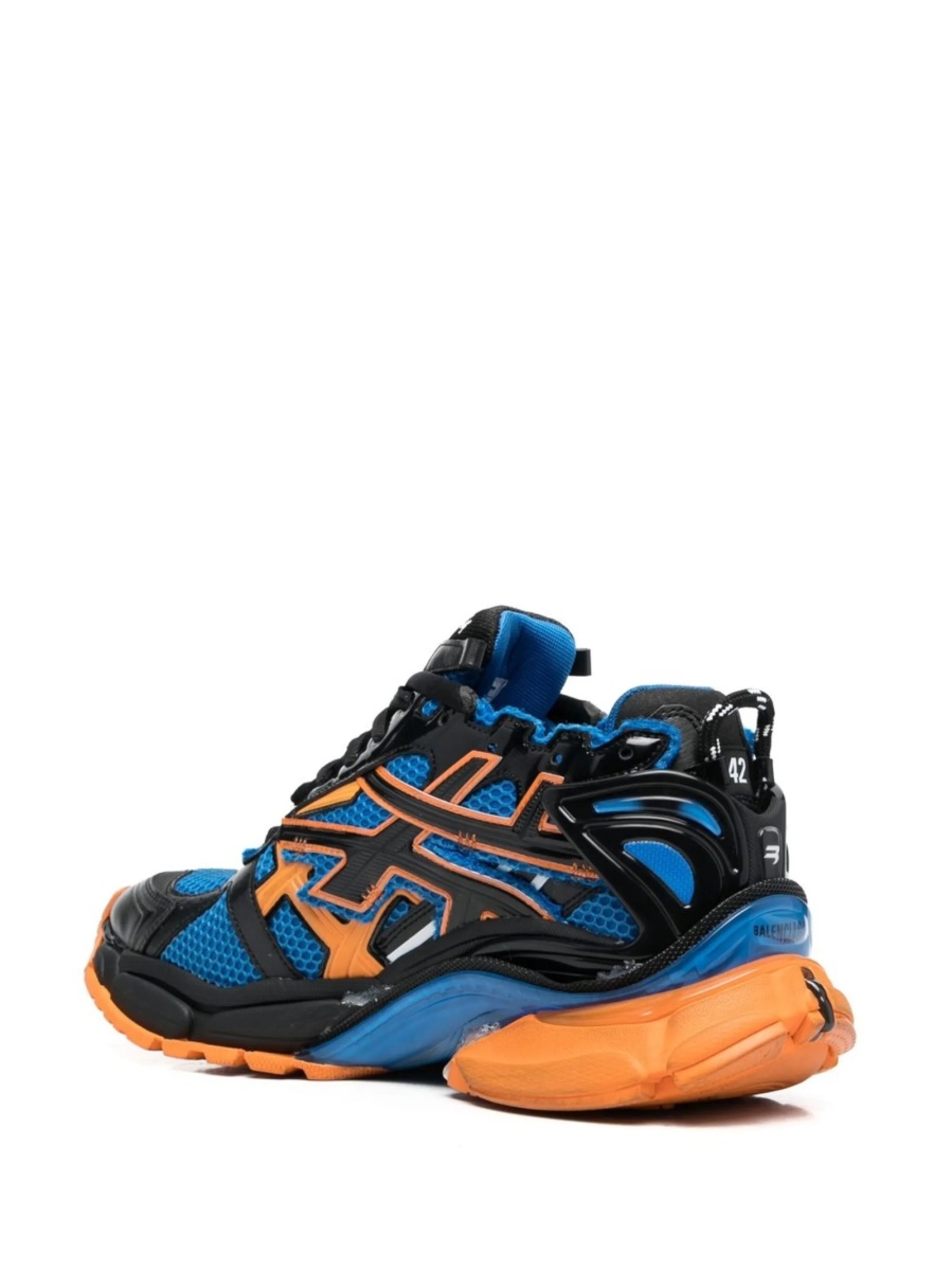 Sneakers Balenciaga Runner albastri din material textil si poliuretan - Img 3