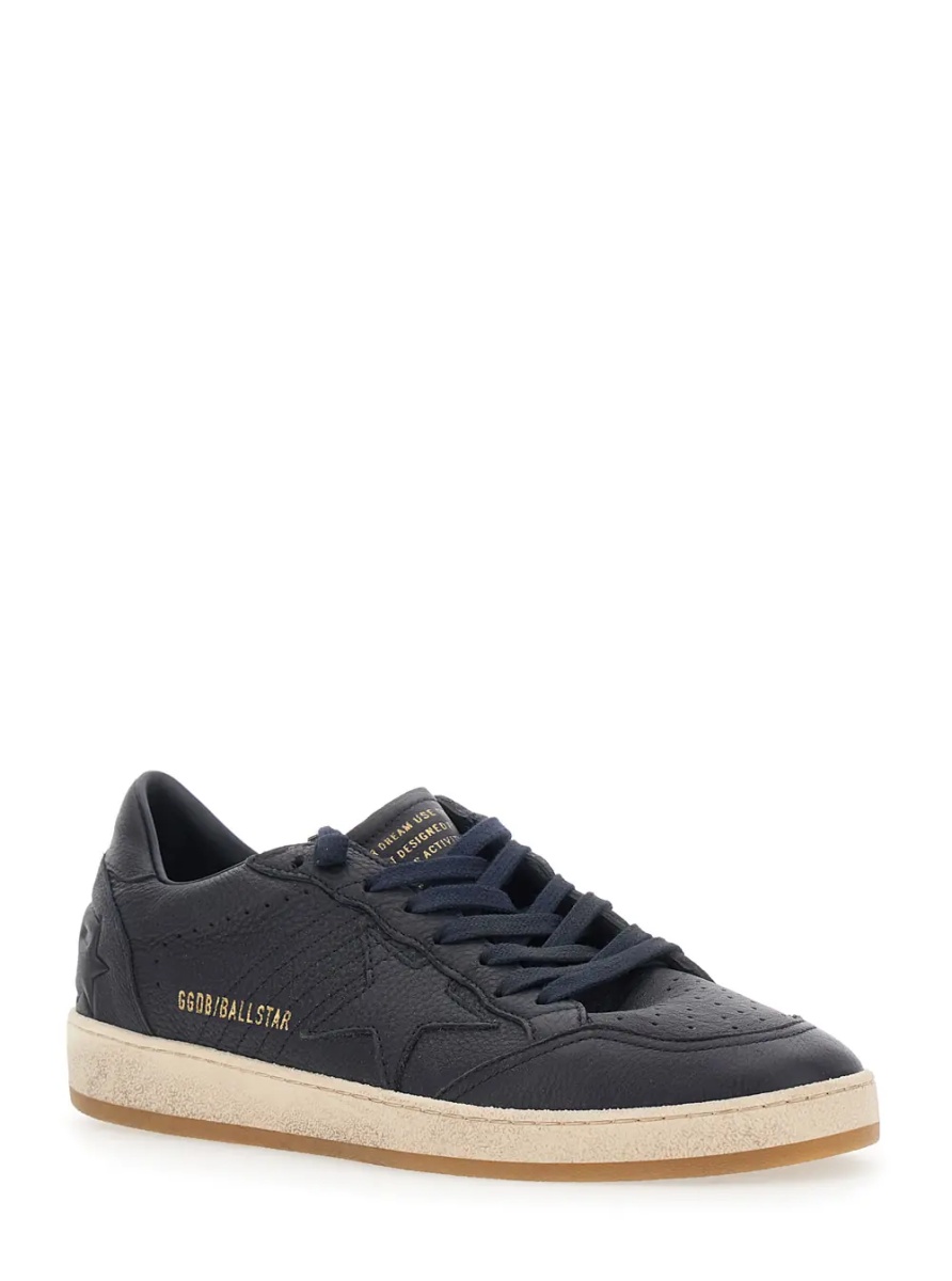 Sneakers 'Ballstar' Blue Low Top Sneakers with star patch on the side in leather for men - Img 2