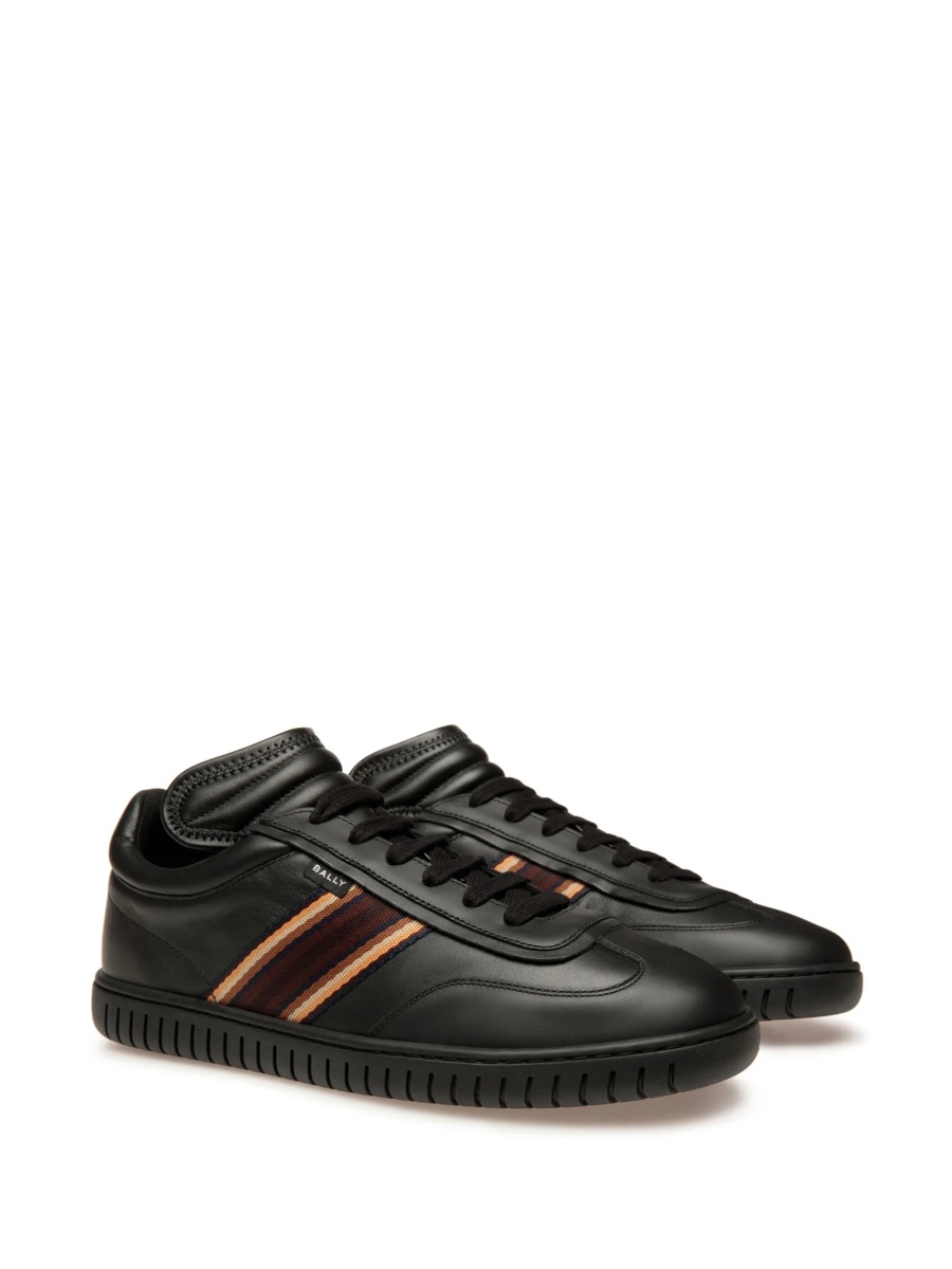 Sneakers Bally negri din piele si piele intoarsa - Img 2