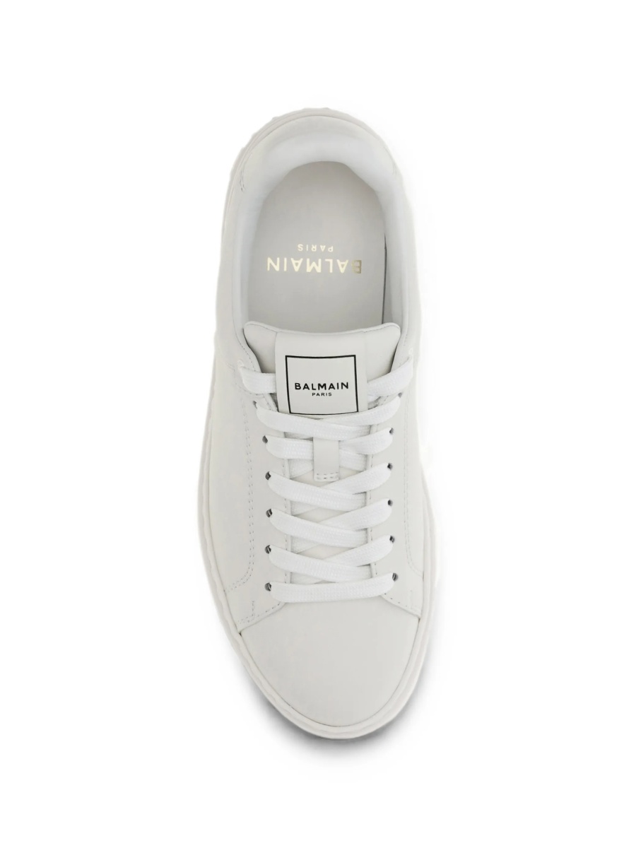 Sneakers Balmain b-court albi din piele - Img 4