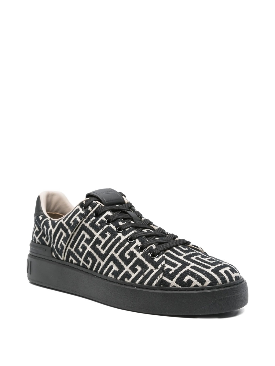 Sneakers Balmain negri din material textil - Img 2