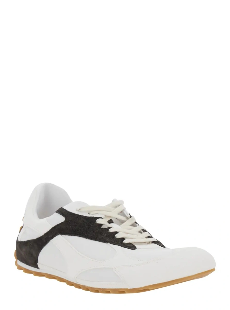 Sneakers Bottega Veneta albi din piele 'ORBIT FLASH' - Img 2