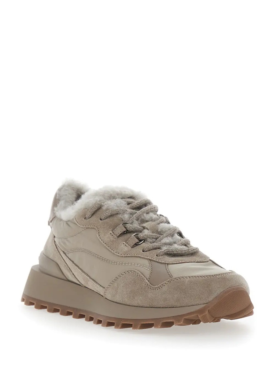 Sneakers brown Sneakers with fur lining and logo on the back in leather for women - Img 2