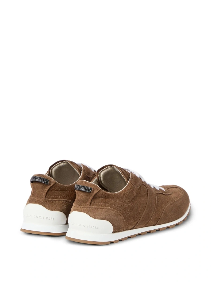 Sneakers Brunello Cucinelli maro din piele intoarsa - Img 6