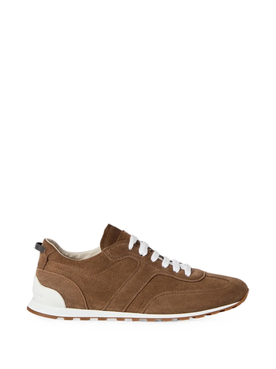 Sneakers Brunello Cucinelli maro din piele intoarsa - Img 9