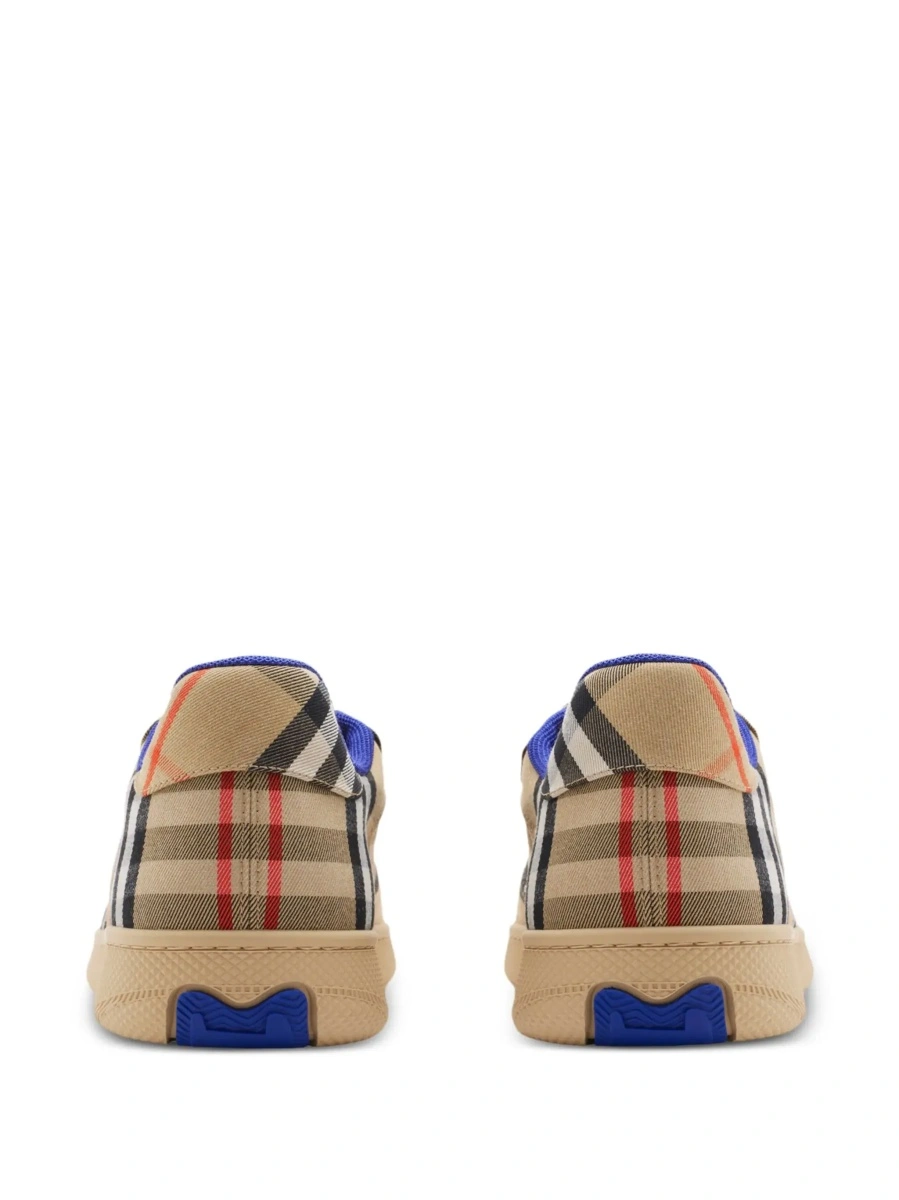 Sneakers Burberry 'Check' bej din bumbac si tesatura tehnica - Img 6