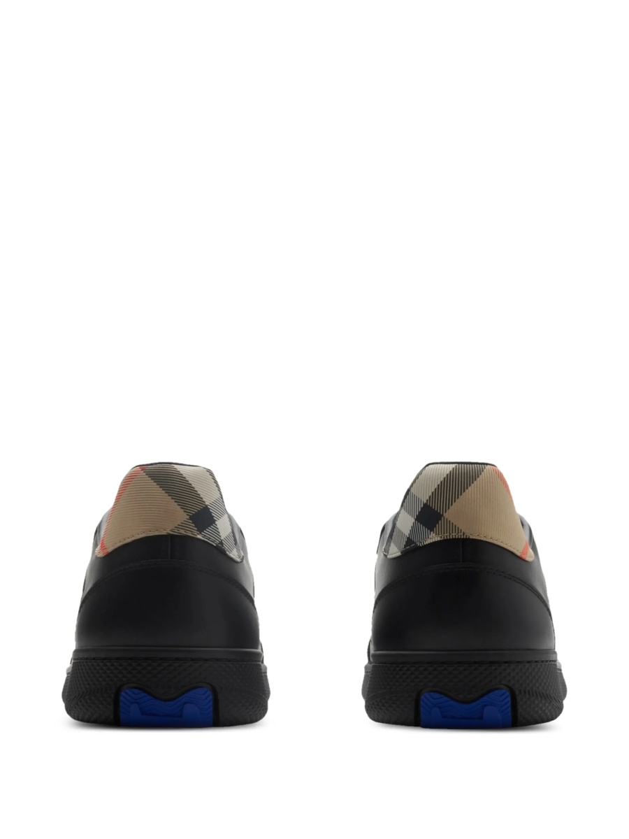 Sneakers Burberry negri din poliuretan si piele - Img 3