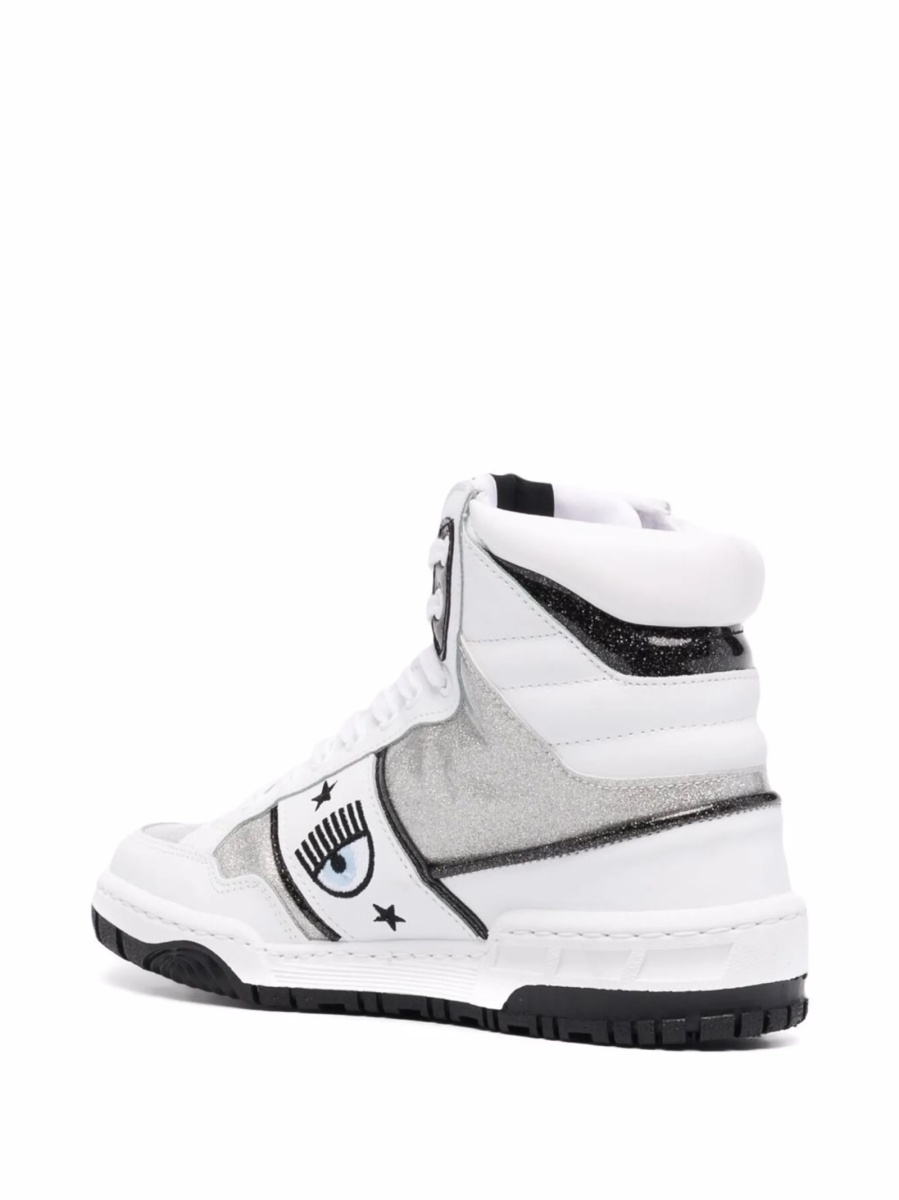 Sneakers Chiara Ferragni albi din piele si plastic - Img 3