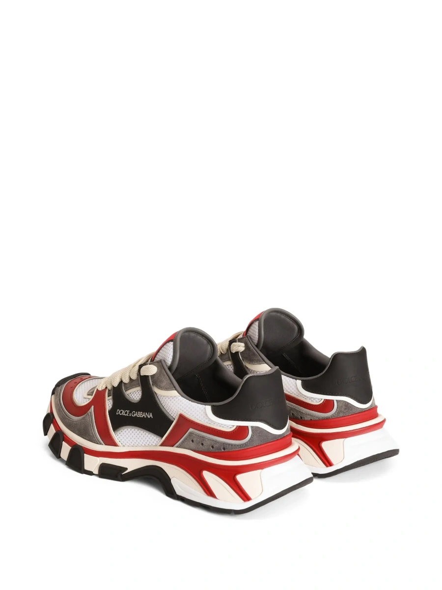 Sneakers Dolce &amp; Gabbana albi din piele si piele intoarsa - Img 6