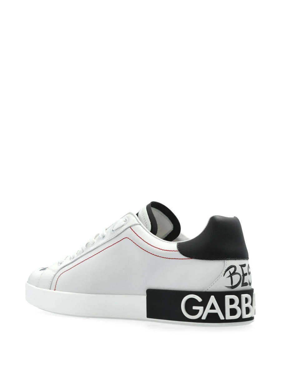 Sneakers Dolce &amp; Gabbana albi din piele - Img 3